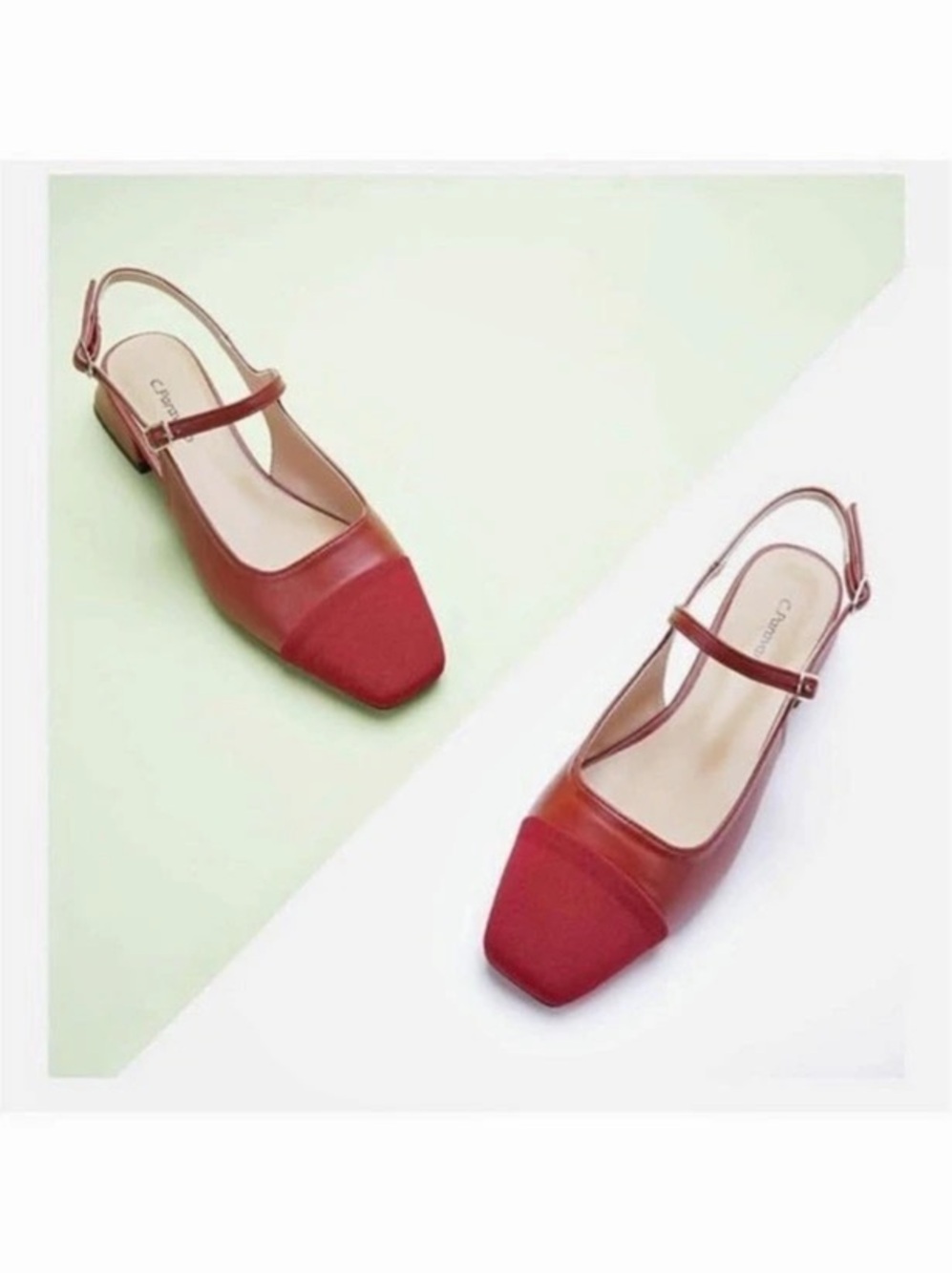 NWT C. Parvano Red Slingback Shoe